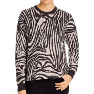 T Tahari Zebra Print Metallic Cashmere Blend Sweater New With Tags Size M